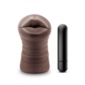 Коричневый мастурбатор-ротик Krystal Vibrating Masturbator - Blush Novelties - в Миассе купить с доставкой