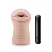 Телесный мастурбатор-ротик Nicole Vibrating Masturbator - Blush Novelties - в Миассе купить с доставкой