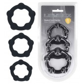 Набор из 3 эрекционных колец Beaded Silicone Cockring Set - Shots Media BV - в Миассе купить с доставкой