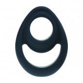 Черное эрекционное кольцо Double Ergo Silicone Cockring - Shots Media BV - в Миассе купить с доставкой