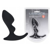 Черная анальная пробка для массажа простаты Double Ripple Silicone Prostate Massager - Shots Media BV - в Миассе купить с доставкой