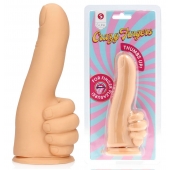 Телесный фаллоимитатор в форме пальца Thumbs Up - 17,2 см. - Shots Media BV