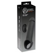 Черная вибронасадка для пениса с хомутом для мошонки и пультом ДУ Remote Controlled Penis Extension - Orion - в Миассе купить с доставкой