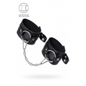 Черные оковы из толстой кожи с люверсами - Pecado - купить с доставкой в Миассе