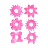 Набор из 6 розовых эрекционных колец с различным рельефом - Erowoman-Eroman - в Миассе купить с доставкой