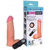 Фаллическая насадка Харнесс UNICOCK 5,5  с вибрацией - 17 см. - LOVETOY (А-Полимер) - купить с доставкой в Миассе