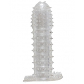 Гелевая прозрачная насадка c шипами - 12 см. - Toyfa Basic - в Миассе купить с доставкой