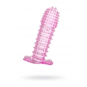 Гелевая розовая насадка с шипами - 12 см. - Toyfa Basic - в Миассе купить с доставкой