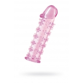 Гелевая розовая насадка на фаллос с шипами - 12 см. - Toyfa Basic - в Миассе купить с доставкой