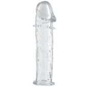 Гладкая прозрачная насадка с усиками под головкой - 12,5 см. - Toyfa Basic - в Миассе купить с доставкой