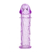 Гладкая фиолетовая насадка с усиками под головкой - 12,5 см. - Toyfa Basic - в Миассе купить с доставкой