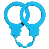 Голубые силиконовые наручники Stretchy Cuffs Turquoise - Lola Games - купить с доставкой в Миассе