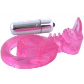 Розовая вибронасадка со стимулятор клитора   Язычок - Toyfa Basic - в Миассе купить с доставкой