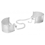 Серебристые наручники-браслеты Desir Metallique Handcuffs - Bijoux Indiscrets - купить с доставкой в Миассе