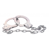 Наручники из металла с длинной цепочкой CHROME HANDCUFFS METAL HANDCUFFS W. KEY - NMC - купить с доставкой в Миассе