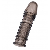 Дымчатая закрытая насадка ToyFa XLover с чешуйками и пупырышками - 13,5 см. - ToyFa - в Миассе купить с доставкой