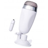 Мастурбатор-вагина в белой колбе с присоской и встраиваемой вибропулей - A-toys - в Миассе купить с доставкой