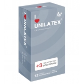 Презервативы с рёбрами Unilatex Ribbed - 12 шт. + 3 шт. в подарок - Unilatex - купить с доставкой в Миассе