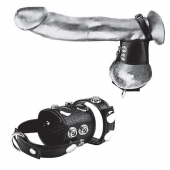 Утяжка на пенис и мошонку Cock Ring With 1.5  Ball Stretcher And Optional Weight Ring - BlueLine - купить с доставкой в Миассе