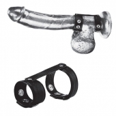 Утяжка на пенис с клёпками Duo Snap Cock And Ball Ring - BlueLine - купить с доставкой в Миассе