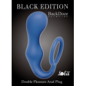 Синее эрекционное кольцо с анальной пробкой Double Pleasure Anal Plug - Lola Games - в Миассе купить с доставкой