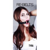 Чёрный кожаный чокер-кляп Tyra Black - Rebelts - купить с доставкой в Миассе