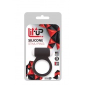Чёрное эрекционное виброкольцо LIT-UP SILICONE STIMU RING 3 BLACK - Dream Toys - в Миассе купить с доставкой