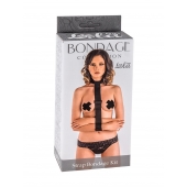 Ошейник с длинной лентой и наручниками Strap Bondage Kit Plus Size - Lola Games - купить с доставкой в Миассе