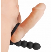 Насадка для двойного проникновения Double Fun Cock Ring with Double Penetration Vibe - XR Brands - в Миассе купить с доставкой