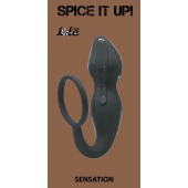Серое эрекционное кольцо Sensation с анальным стимулятором - Lola Games - в Миассе купить с доставкой