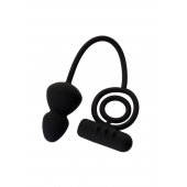 Чёрное эрекционное кольцо с вибростимулятором и анальным хвостом - Erotist Adult Toys - в Миассе купить с доставкой