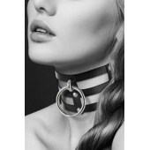 Чёрный тройной чокер с большим кольцом - Bijoux Pour Toi - купить с доставкой в Миассе