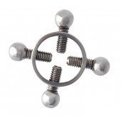 Серебристые зажимы для сосков на винтах - ToyFa - купить с доставкой в Миассе