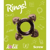 Чёрное эрекционное кольцо Rings Screw - Lola Games - в Миассе купить с доставкой