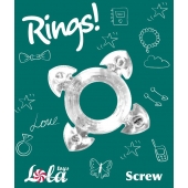 Прозрачное эрекционное кольцо Rings Screw - Lola Games - в Миассе купить с доставкой