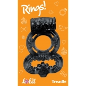 Чёрное эрекционное кольцо Rings Treadle с подхватом - Lola Games - в Миассе купить с доставкой