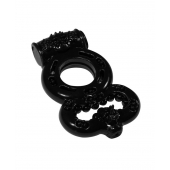 Чёрное эрекционное кольцо Rings Treadle с подхватом - Lola Games - в Миассе купить с доставкой