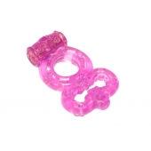 Розовое эрекционное кольцо Rings Treadle с подхватом - Lola Games - в Миассе купить с доставкой