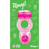 Розовое эрекционное кольцо с вибрацией Rings Ringer - Lola Games - в Миассе купить с доставкой