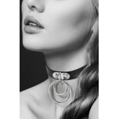 Черный чокер с двумя кольцами - Bijoux Pour Toi - купить с доставкой в Миассе