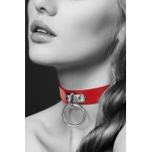 Красный узенький чокер с кольцом - Bijoux Pour Toi - купить с доставкой в Миассе