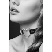Чёрный чокер с кольцом в форме сердца - Bijoux Pour Toi - купить с доставкой в Миассе
