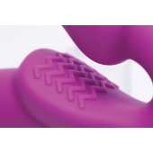 Ярко-розовый безремневой вибрострапон Evoke Vibrating Strapless Silicone Strap-on Dildo - XR Brands - купить с доставкой в Миассе