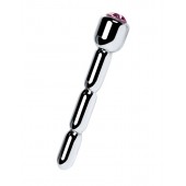 Серебристый уретральный плаг со стразом - 7 см. - ToyFa - купить с доставкой в Миассе