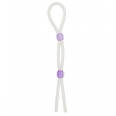 Прозрачное эрекционное кольцо-лассо SILICONE LASSO COCK RING DUAL BEADS - NMC - в Миассе купить с доставкой