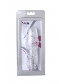 Прозрачная, закрытая насадка с шипами и точками - 13,5 см. - Toyfa Basic - в Миассе купить с доставкой