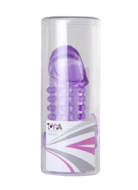 Закрытая фиолетовая насадка с 2 отростками - 13 см. - Toyfa Basic - в Миассе купить с доставкой