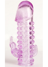 Закрытая фиолетовая насадка с 2 отростками - 13 см. - Toyfa Basic - в Миассе купить с доставкой