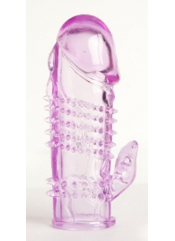 Фиолетовая насадка с коготком и шипами - 13 см. - Toyfa Basic - в Миассе купить с доставкой