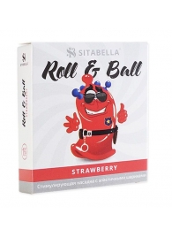Стимулирующий презерватив-насадка Roll   Ball Strawberry - Sitabella - купить с доставкой в Миассе
